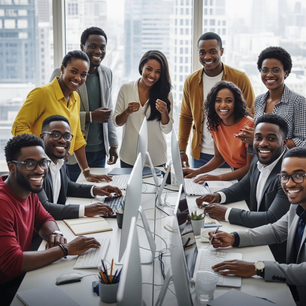 A Team Collaborating Gen. AI
